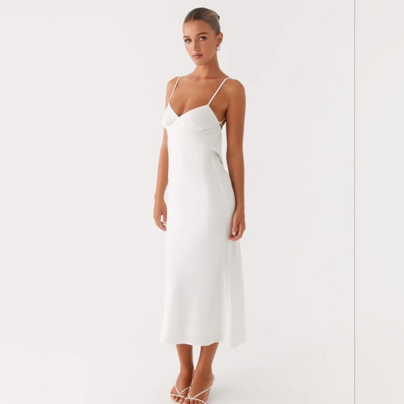 Peppermayo Exclusive Bentley Midi Dress White‎ Size 2 In White New With Tags - Picture 5 of 11